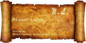 Mizser Lajos névjegykártya
